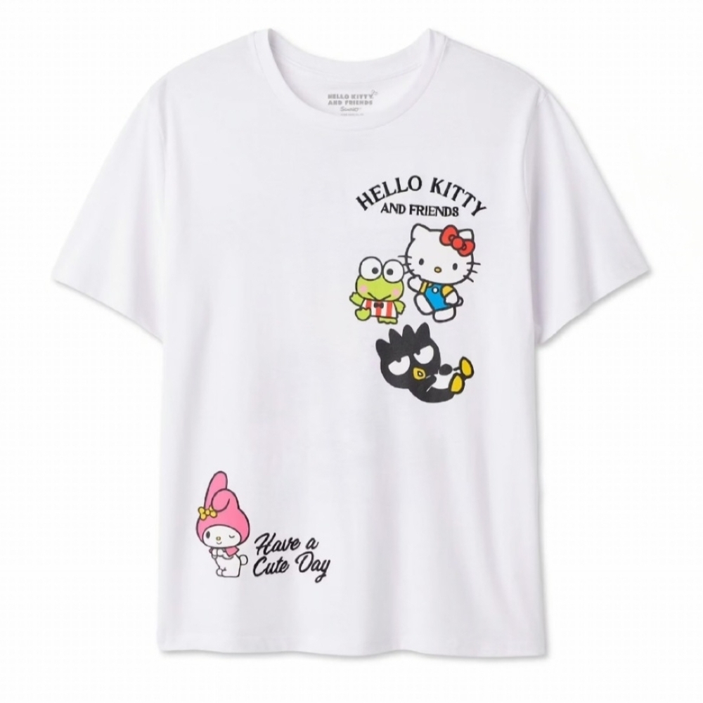 🌷Sanrio White Hello Kitty & Friends Graphic Short Sleeve Tee🌷size:L
